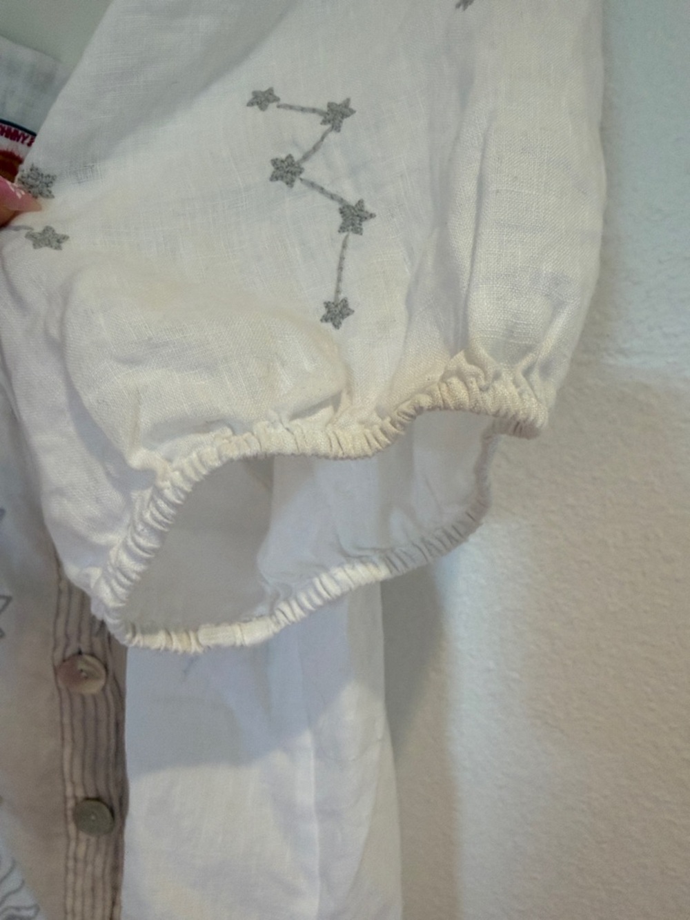 Johnny Was White Embroidered Button-Front Peasant Blouse - Picture 4 of 7